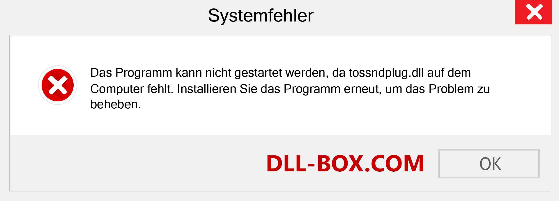 tossndplug.dll-Datei fehlt?. Download für Windows 7, 8, 10 - Fix tossndplug dll Missing Error unter Windows, Fotos, Bildern