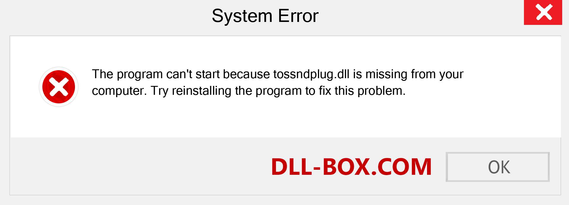  tossndplug.dll file is missing?. Download for Windows 7, 8, 10 - Fix  tossndplug dll Missing Error on Windows, photos, images