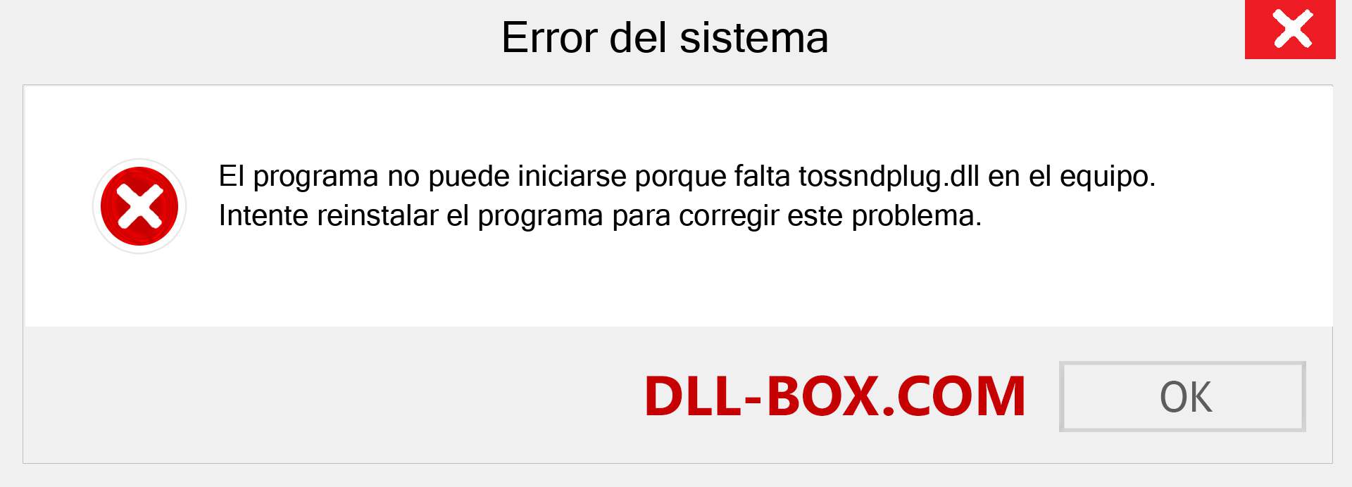 ¿Falta el archivo tossndplug.dll ?. Descargar para Windows 7, 8, 10 - Corregir tossndplug dll Missing Error en Windows, fotos, imágenes