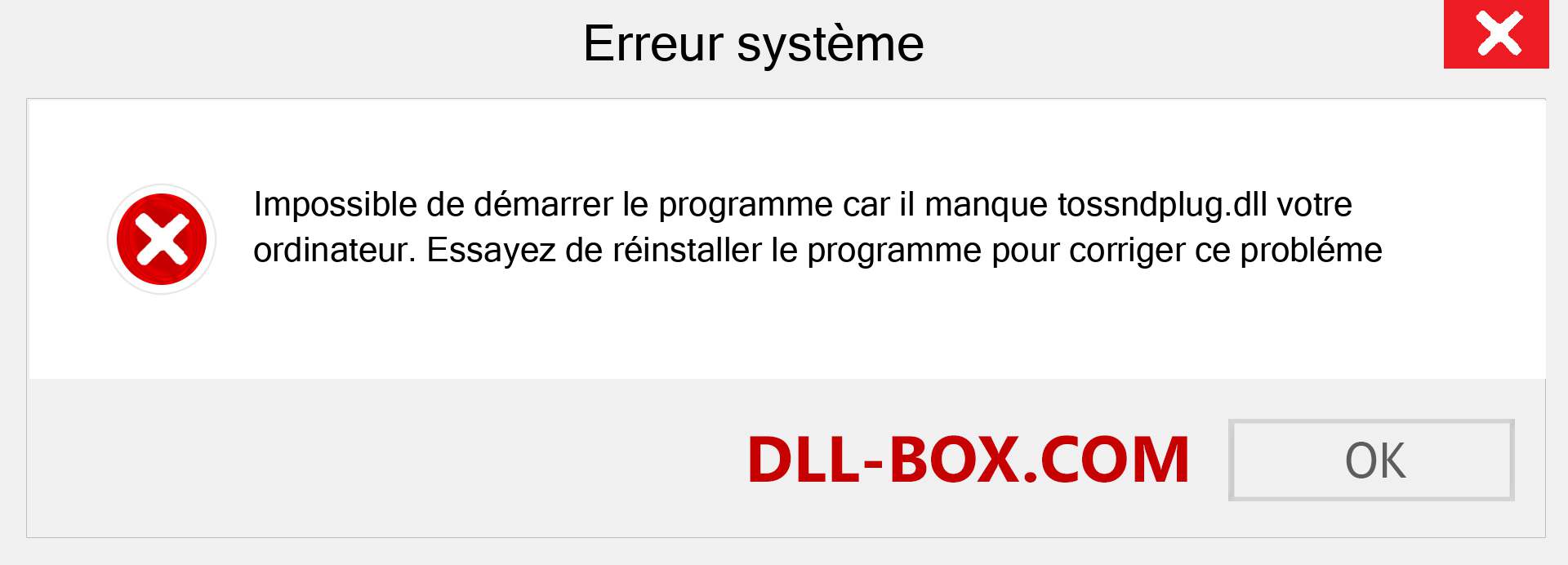 Le fichier tossndplug.dll est manquant ?. Télécharger pour Windows 7, 8, 10 - Correction de l'erreur manquante tossndplug dll sur Windows, photos, images